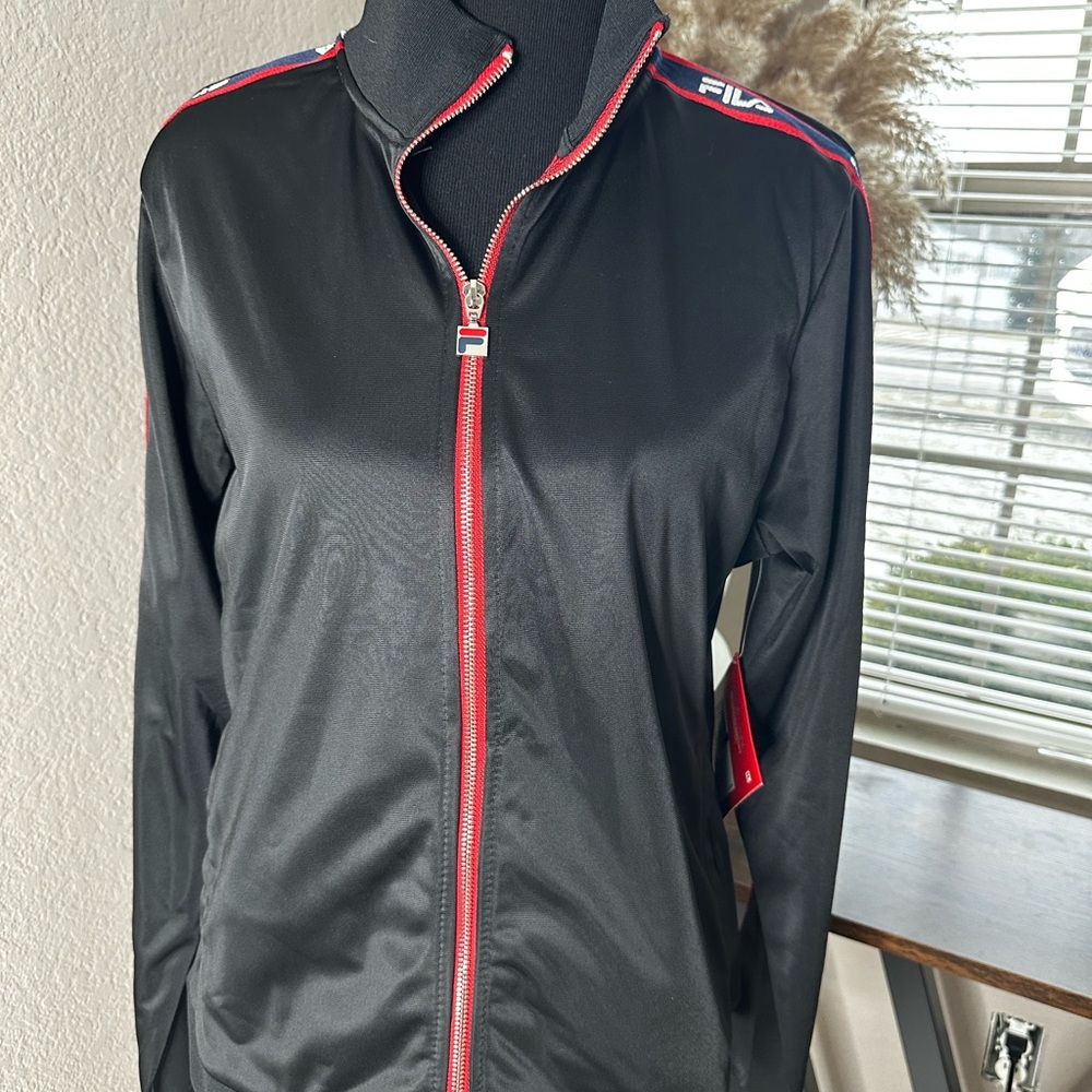 FILA Black Jacket with Red Accents Size XL NWT